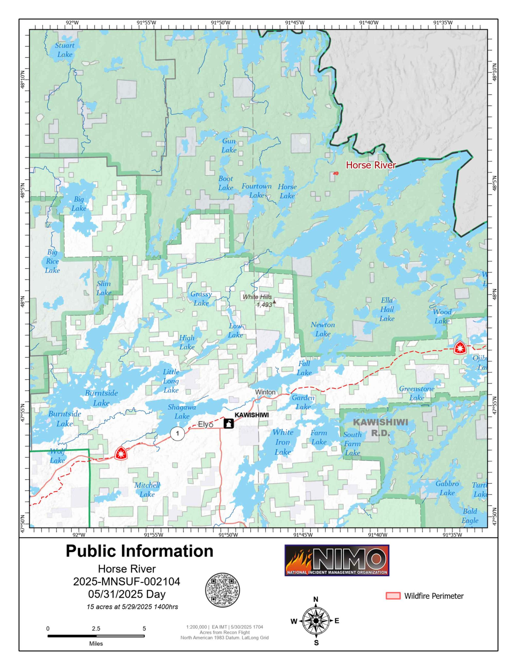Horse River Fire Information Map for May 31, 2025.