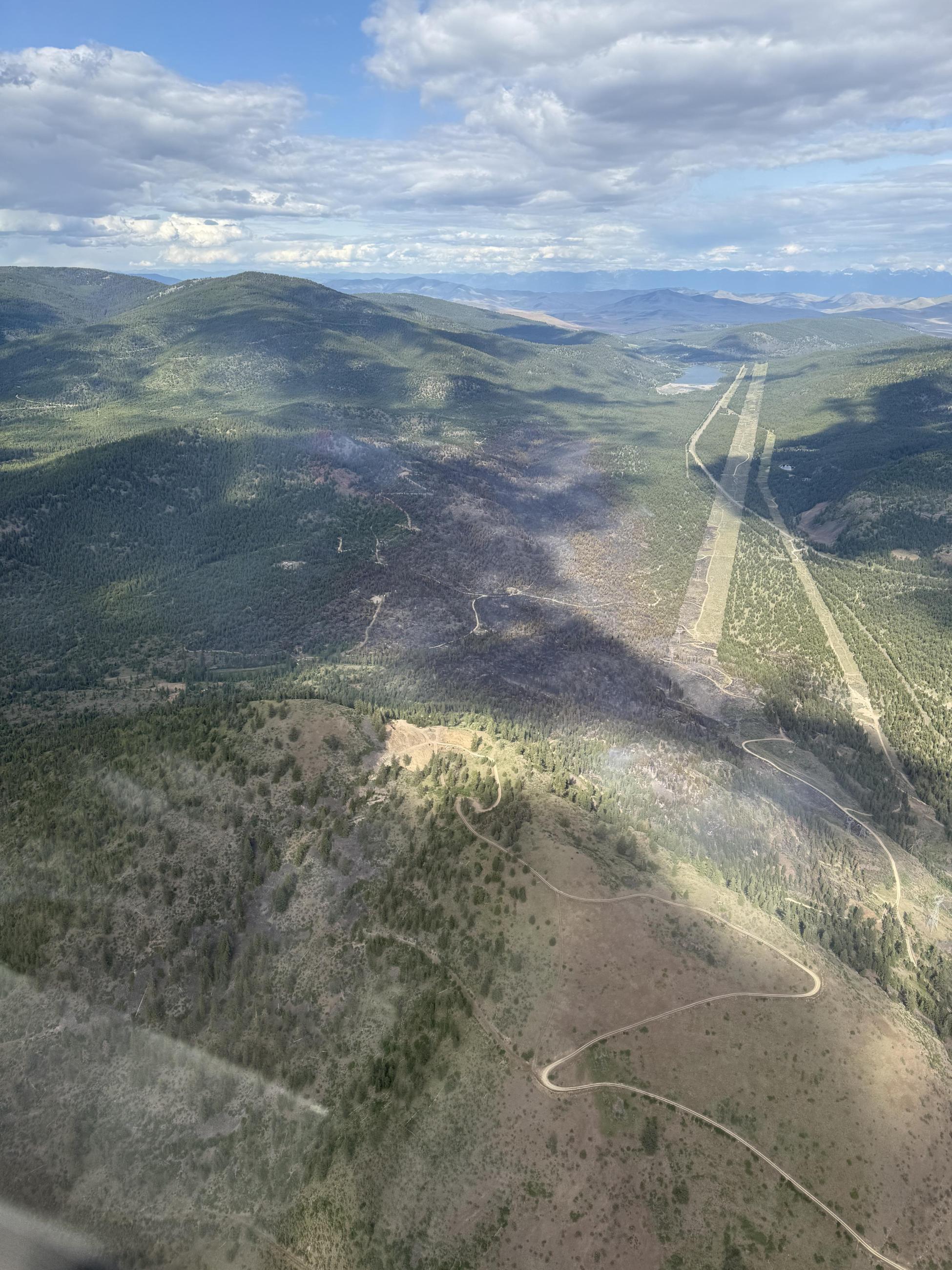 Aerial photo of Banana Lake Fire footprint
