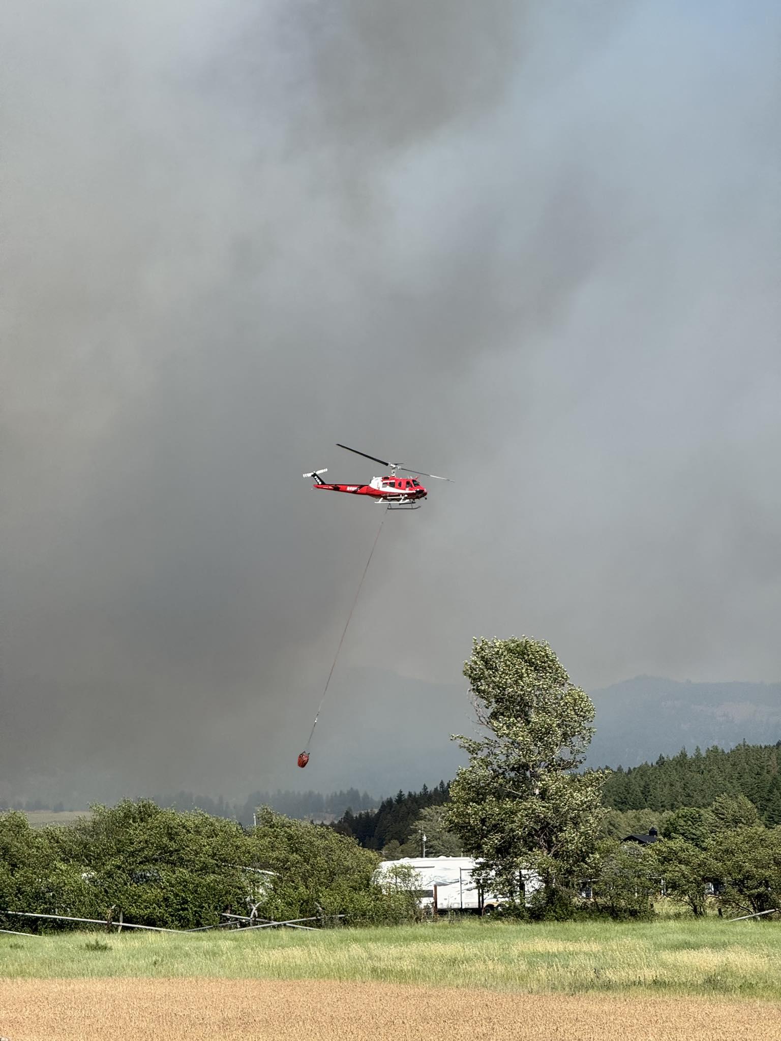 Red Bridge Road Fire Helicopter at Work