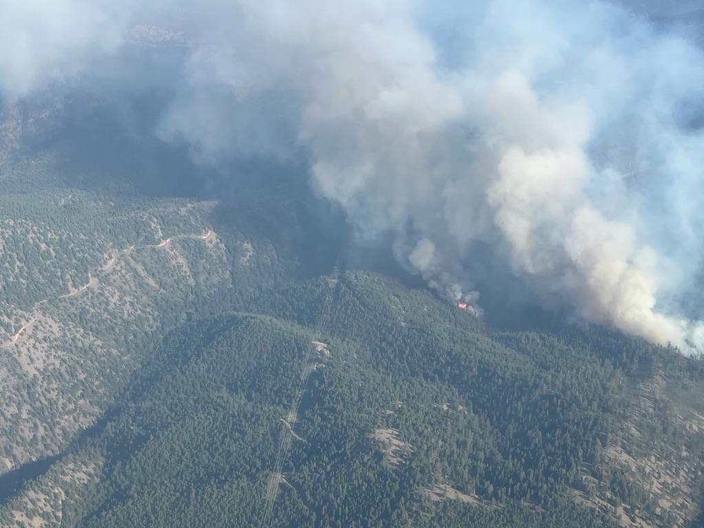 Smoke Column and BPA Powerlines