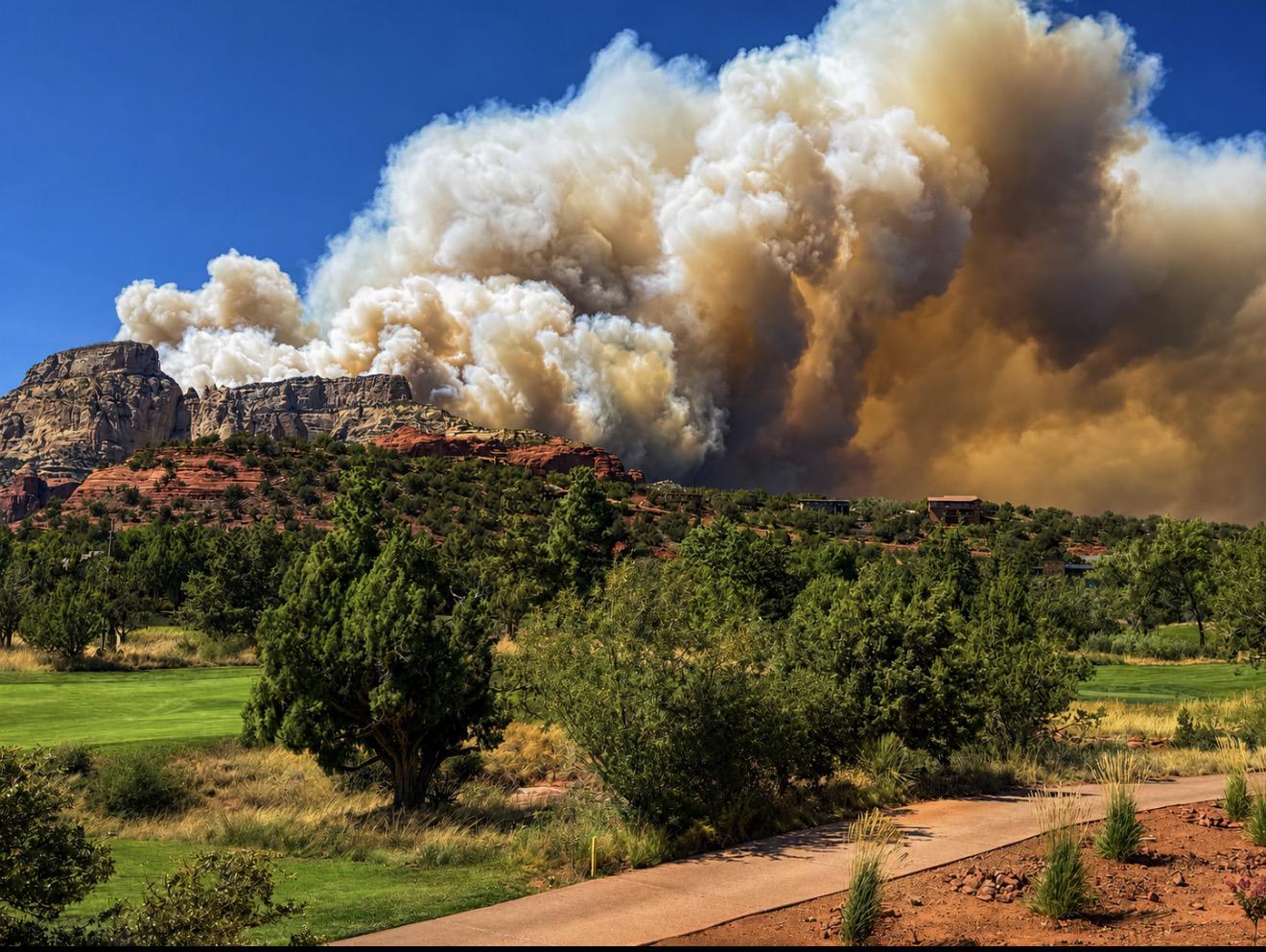 Fire Above Seven Canyons July 1, 2026